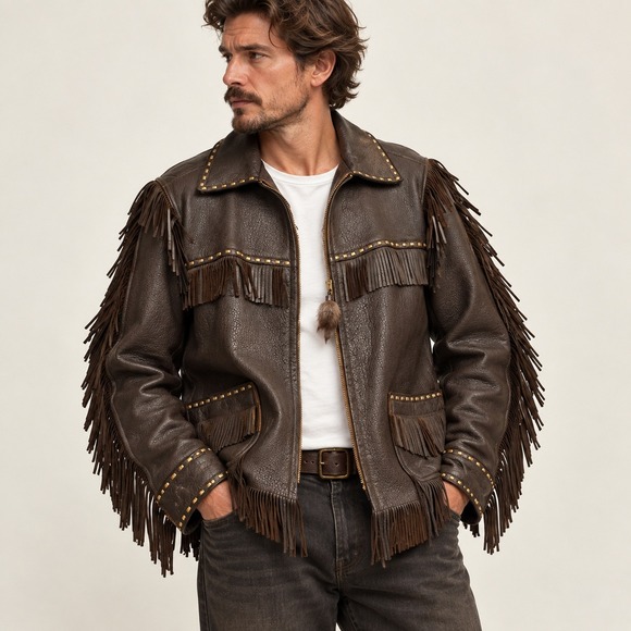 W.B. Place & Co. Other - Vintage W.B. Place Deerskin Western Fringe Leather Jacket Talon 1950s Vintage